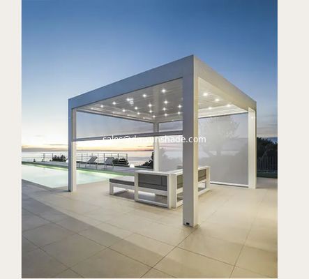 Outdoor Intelligent Adjustable Garden Aluminum Pergola With Waterproof Zip Blinds