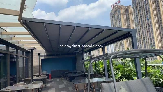Alumínio PVC Pergola Canopy Telhado Pergola Hotéis Porta da frente moderna impermeável Telhado retrátil