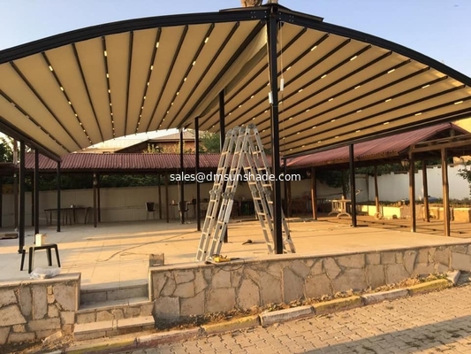 Área exterior de sombra solar, telhado retrátil, toldo elétrico