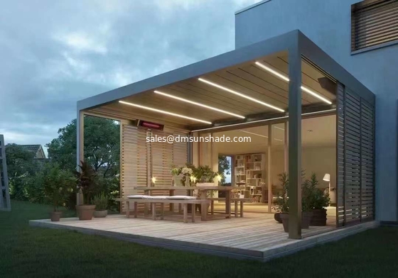 Terraço de jardim ao ar livre Gazebo Popular Motorizado Alumínio persianas Pergola