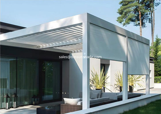Panos de proteção solar de alumínio motorizados e ajustáveis, para fachada exterior, tamanho personalizado